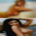 Man massaging nude woman